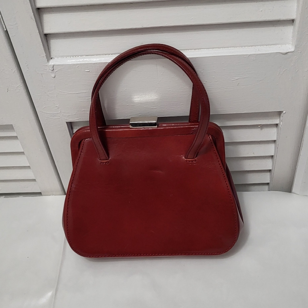 Fossil Handheld Leather Red Small Bag - image 3